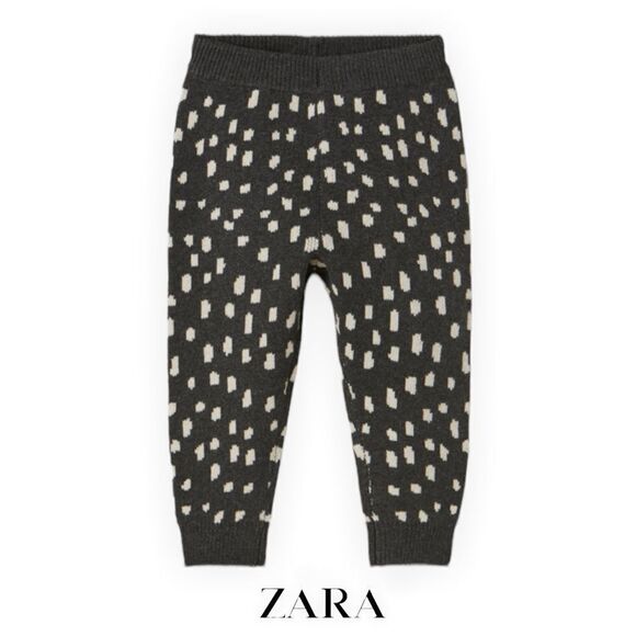 ZARA Kids | Dark Gray | SPOTTED KNIT PANTS - Picture 2 of 6